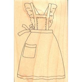 Impression Obsession Baker's APRON Cooking Wood Mounted Rubber Stamp IMPRESSION OBSESSION F9584 New