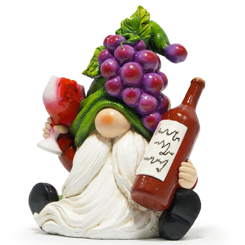 Hodao Charming Gnome Indoor Home Decor with Grapevine Hat Holding