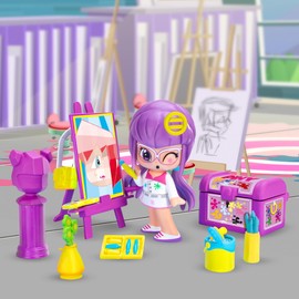 Pinypon - by PINY, Art Class, Playset Stage Fine Arts and Accessories such as the Piny Institute of New York Series, 1 Figure by Lilith, for Boys and Girls from 4 Years, Famous (PNP04200)