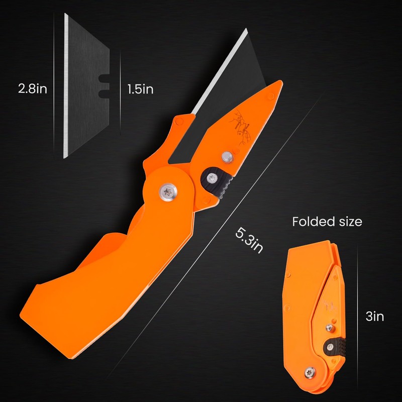 Lichamp 6-Pack Folding Utility Knife, Quick-Change Box Cutter with Razor