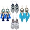 4 Pairs Bohemian Drop Dangle Earrings for Women Long Fringe