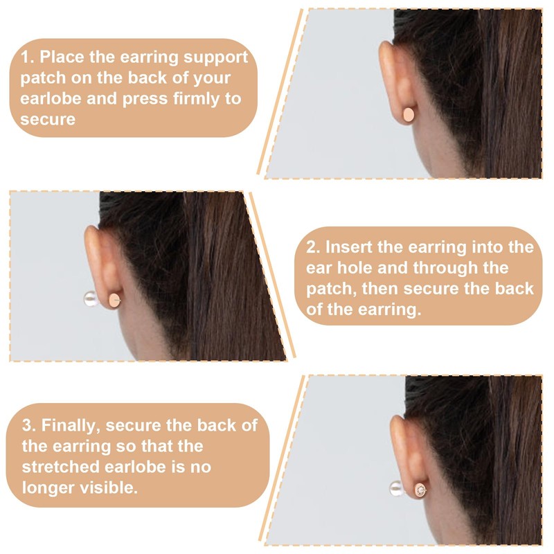 300pcs Earring Support Patches, Silicone Heavy Earring Support Backs Self