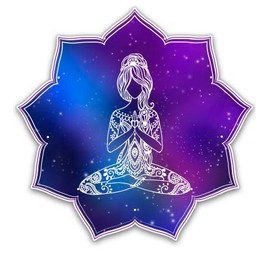 GT Graphics Yoga Girl Om Meditation - Vinyl Sticker Waterproof Decal