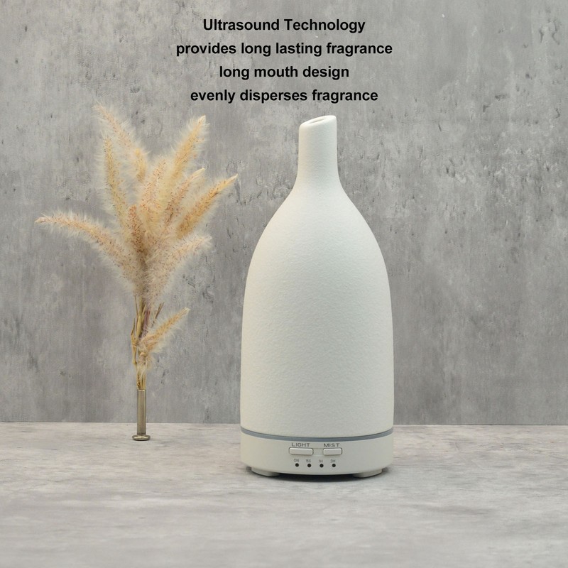 Ceramic Essential Oil Diffuser Ultrasound Aromatherapy Diffuser Quiet Waterless Auto