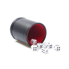 TOPTAN Dice Cup Leatherette with Velvet Interior, Quiet in shaking for Liars Dice Farkle Yahtzee Board Games (red)