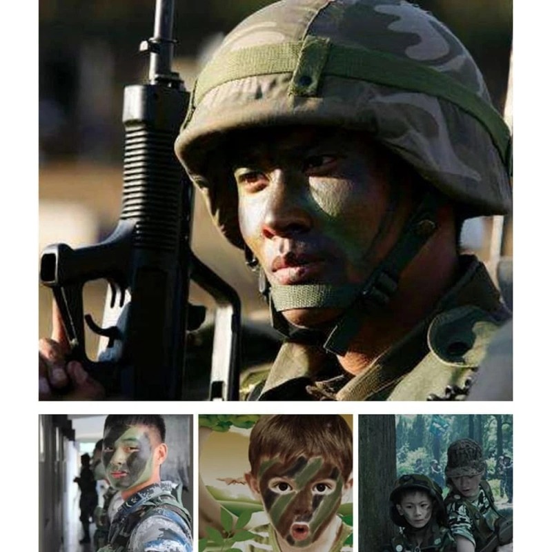 Go Ho Camo Face Paint Sticks 3-Color Green Black Brown