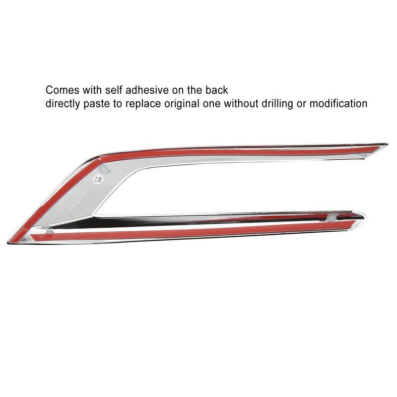 2PCS Front Fog Light Trim Silver Decoration Anti Fading Exterior