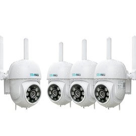 SOVMIKU 4CA3 AI Auto Tracking Mini 2K Security Camera Wireless Outdoor, 9.8Ft Power Cable, Two Way Audio, Easy to Setup,360° View,Pan/Tilt,Color Night Vision, Audible Flashlight Alarm,SD Slot