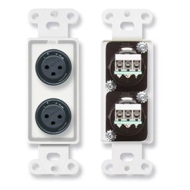 RDL D-XLR2F Dual XLR 3-pin Female Jacks on Decora Wall Plate