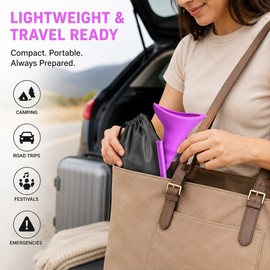 Portable Female Urinal for Outdoor Travel – Reusable Silicone Pee Funnel for Camping, Hiking and Road Trips