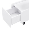 Merax Mobile 21.2" H End Table on Lockable Wheels,Cream Style