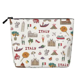 MINIOZE Italy Travel Makeup Bag Travel Cosmetic Bag Organizer Toiletry Bag Make Up Bags For Women Girls Large Light