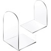 Qidexin 2pcs Book Ends, Acrylic Bookends, Non-Skid Book End, Clear