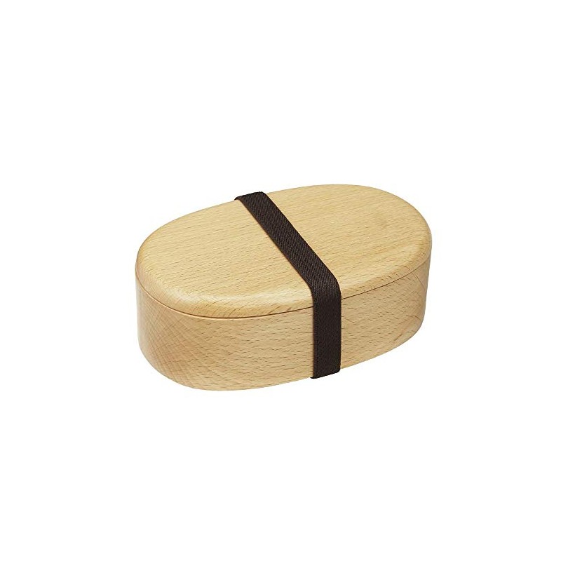 Maruju Beech Hollow Out Lunch Box, Oval with Band