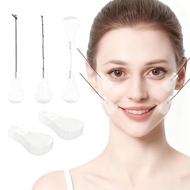 Cinta de estiramiento facial invisible 120 piezas Cinta de estiramiento facial con 15 hilos oscuros para tensar y levantar el rostro Cinta de estiramiento de cuello instantáneo invisible detr