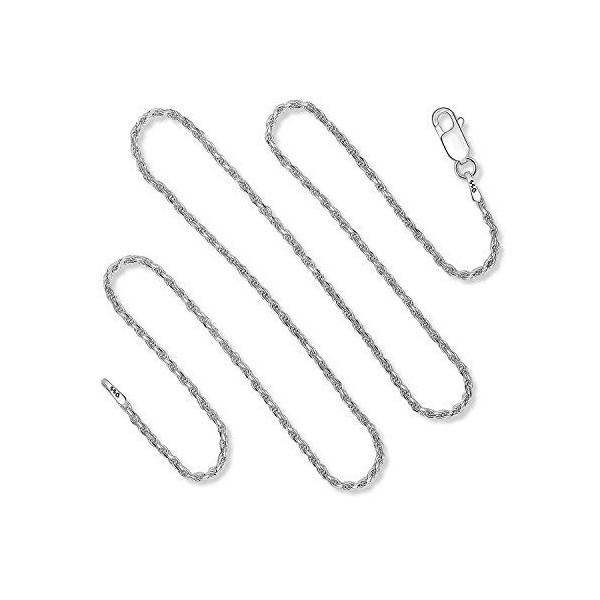 925 Sterling Silver 1.5MM Rope Chain Lobster Claw Clasp 30"