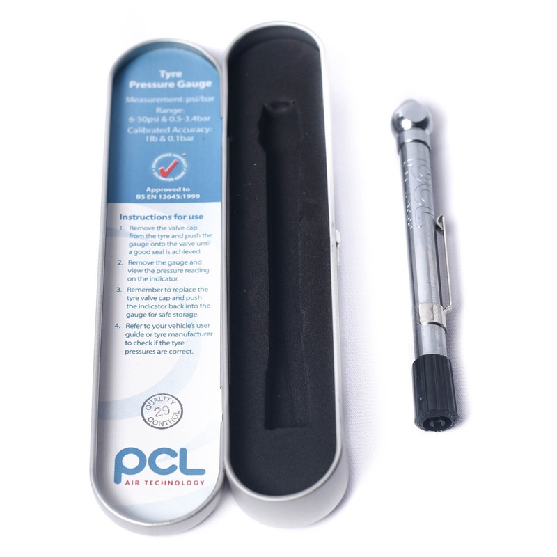 PCL TPG1H17 Tyre Pressure Gauge 6-50 Psi and 0.5-3.4 Bar