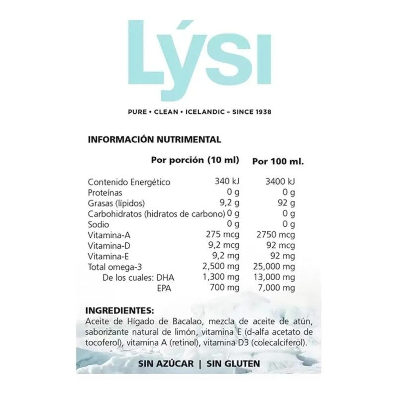 Omega 3 Epa Y Dha Lysi Aceite De Hígado De