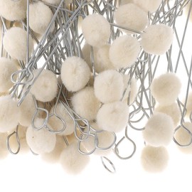 hobbyhub 100 Packs Wool Daubers Ball Brush Leather Dye Tool,Supplies Leather Crafting Tools with Metal Handle for DIY Crafts Projects