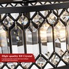 3-Light Crystal Ceiling Light, Black Semi Flush Mount Ceiling Lighting
