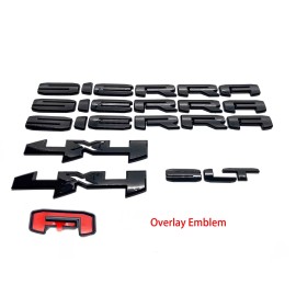 Unbranded OVERLAY 6PC Gloss Black GMC Sierra Emblem 2019+ GMC Sierra 1500 SLT 4X4