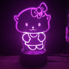 TDYIFFLA Cute 3D LED Night Light,7 Color Changing 3D Optical Illusion Lamp,Children's Room Decor Bedside Lamp,Birthday Gifts Holiday Christmas Gifts