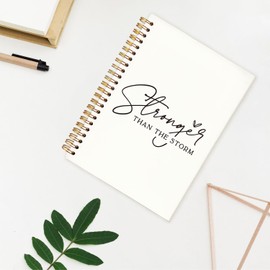 Yetmadi Stronger Than The Storm Inspirational Notebook, Inspirational Journal for Women, Christian Notebook Journal, Bible Notebooks for Note Taking, Religious Journals for Women, 5.5x8.3 Inch