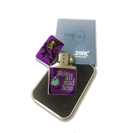 Elements of Space Alice in Wonderland Mad Chesire Quote - Silver Chrome Pocket Lighter
