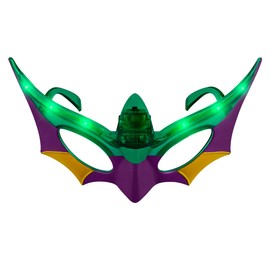 FlashingBlinkyLights Purple, Green & Gold Light Up LED Mardi Gras Mask Glasses