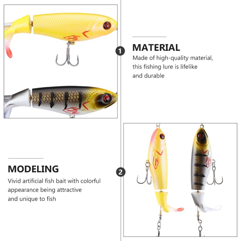 BESPORTBLE 2pcs Realistic Simulation Bait Propeller Lure Bait Hard for