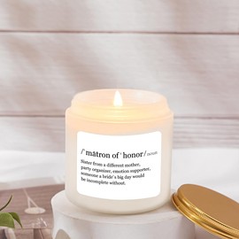 Vellsenne Scented Candle Matron of Honor Proposal Gifts - Lavender Soy Wax Candle - Maid of Honor Proposal Gifts - Bridesmaid Gifts for Friends Girls Women 4oz