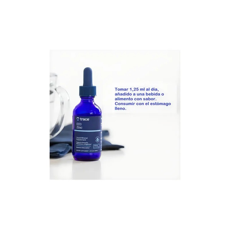 Zinc Líquido 50mg Trace Minerals Sabor Inmunidad Nutricional 59ml