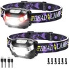 Linterna frontal de 2 piezas, linterna frontal LED de detección
