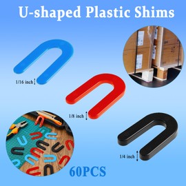 HEHIPLE 60 Pcs Auto Lift Installation Leveling Shim Kit Plastic Shims 2 Post 4 Post Lift Shims for Surface Mount Automotive Car Repair, Black, Red, Blue