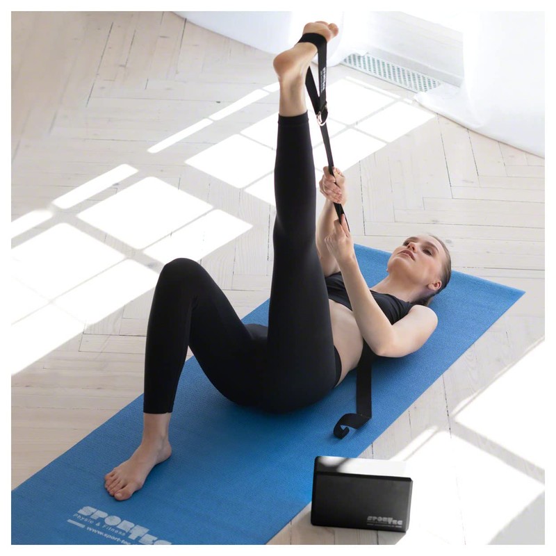 Yoga Set, Mat, Block, Strap, Pilates, Gymnastics, Fitness, Sports, Blue,