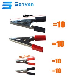 Senven Clamp Vise, 40Pcs Crocodile Clip - 20 Medium Metal Insulation Clip (Black, Red, Silver) & 20 Small Alligator Clips (Black, Red) for Electrical Testing and Wiring