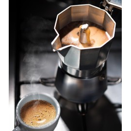 AGOGO Milano Moka pot, Stovetop Espresso maker, Greca Coffee Maker, Stovetop coffee maker and espresso maker percolator With Paper Filter 6 Cup Original Silver