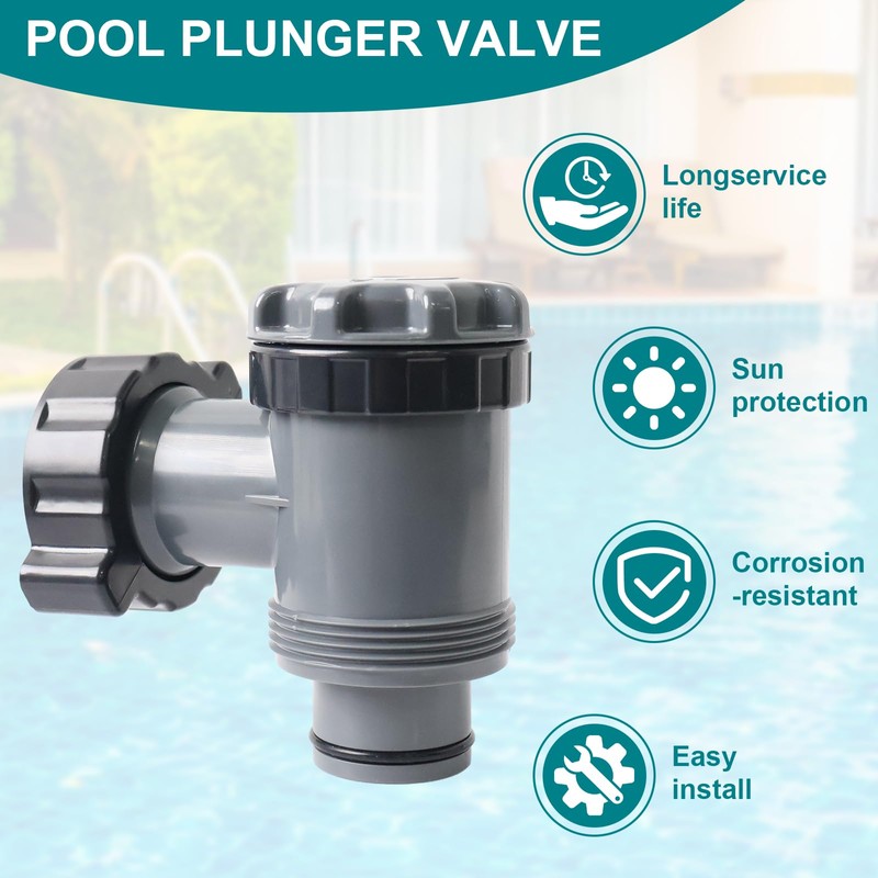 uhzz Plunger Valve for Intex Pool, Plunger Valve Connection Pool