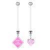 Besyvvin 2pcs Pregnancy Belly Button Bars Pink Maternity Plastic Navel