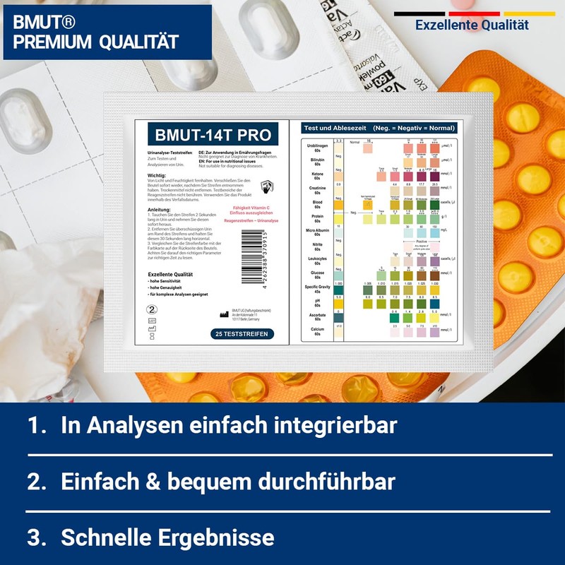 25 x Health Test 14-in-1 Urine Test Strips for 14