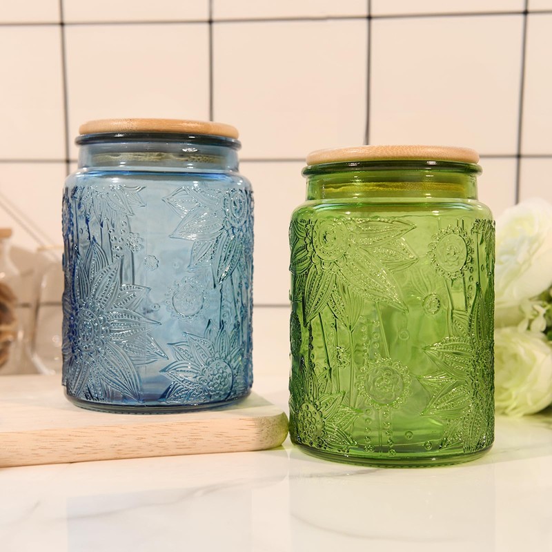 Custde Glass Storage Jars With Airtight Lid, 23.7oz Canister For
