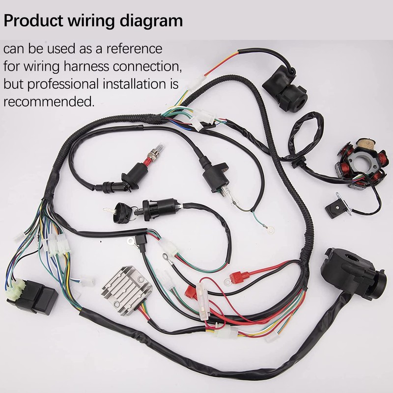 HOOTO Complete Wiring Harness kit for ATV Quad 4 Stroke