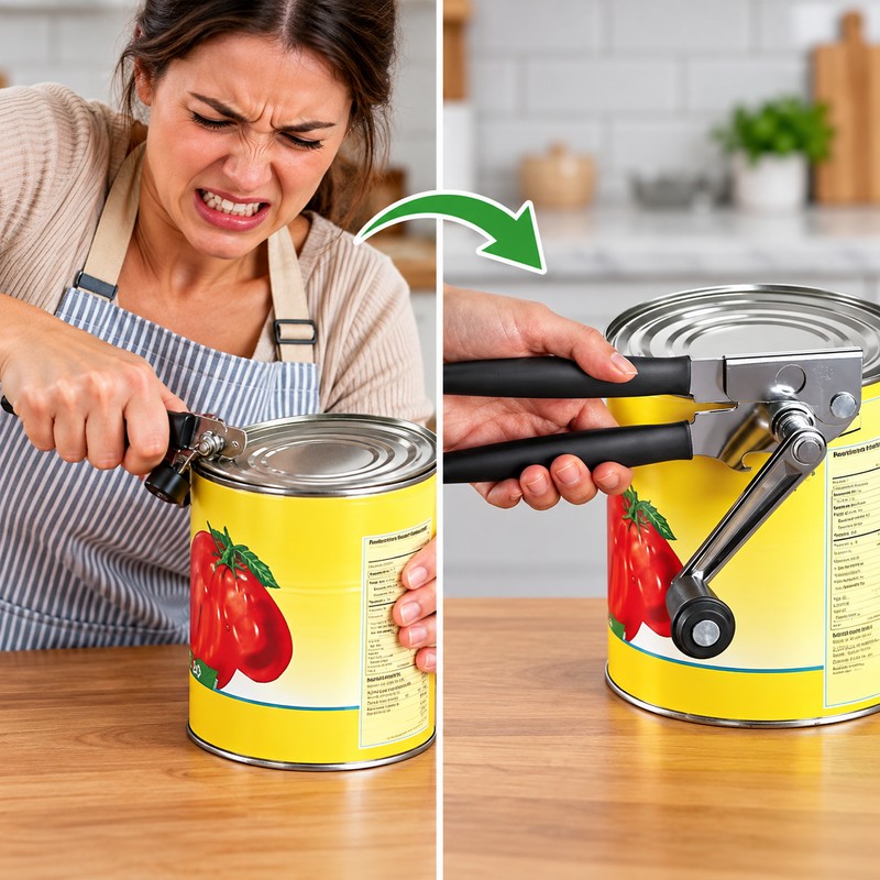 Heavy-Duty Manual Stainless Steel Can Opener – Handheld Kitchen Can