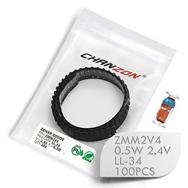 (Pack of 100 Pieces) Chanzon SMD Zener Diode 0.5W 2.4V ZMM2V4 LL-34 (SOD-80 MiniMELF / 1206) 0.5 Watt 2.4 Volt Silicon Glass Zener Diodes