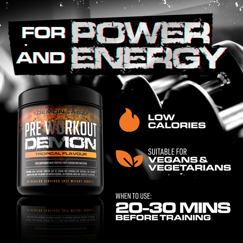 Pre Workout Demon - Advanced Pre-Workout Energy Powder with Creatine,