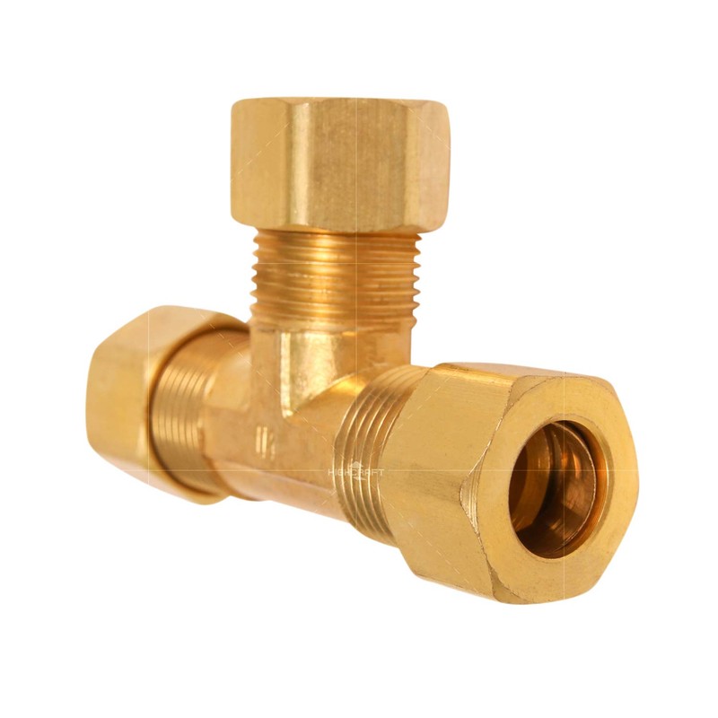 Highcraft D64-12-OM Compression Tee Pipe Fitting 1/2" OD. Connection Lead-Free