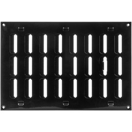 Vent Systems 12" x 8" Inch (Outer Dimensions) Metal Air Vent Grille - Black Adjustable Register Vent Cover - Open/Close Air Supply Intake Wall Vent - Heating/Cooling Ceiling Grille for House, Garage