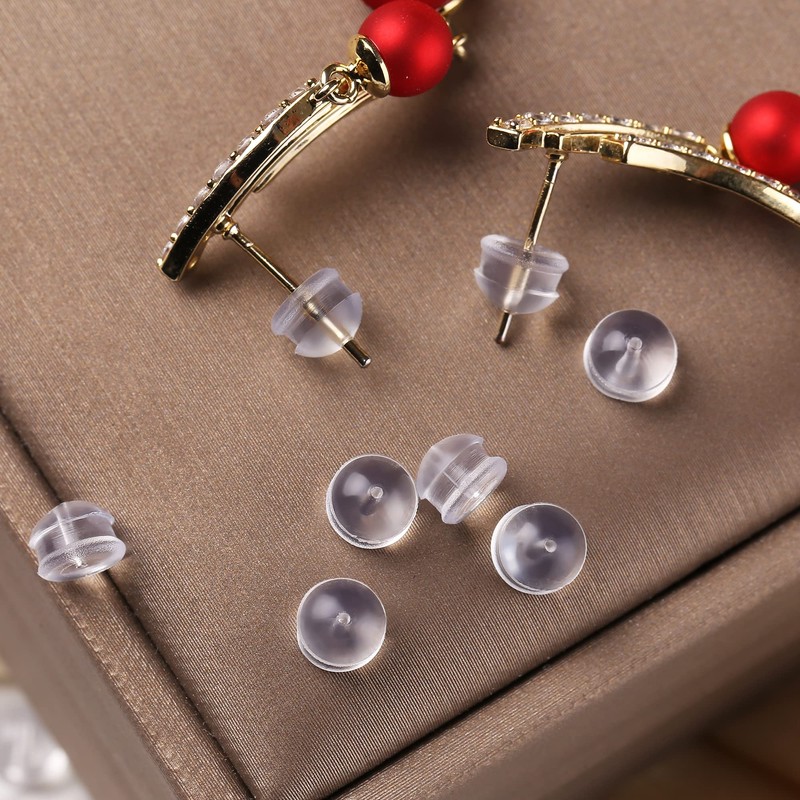 Rubber Earring Backs Soft Clear Earring Backings for Studs Hypoallergenic