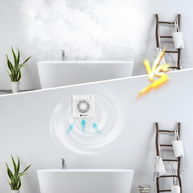 Aigostar Bathroom Fan 100 mm with Overflow Exhaust Fan Kitchen,