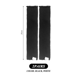 SLEEKEE Pack of 2 Fingerless Arm Warmers, Knitted Arm Warmers, Simple Warm Arm Warmers, Women's Autumn and Winter Warm Arm Warmers, Fashionable Long Arm Warmers, black, M